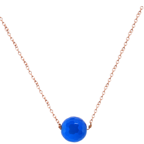 Ασημένιο κολιέ 925 σε ροζ χρώμα με ζιργκόν