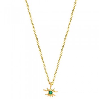 Επιχρυσωμένο ασημένιο κολιέ μάτι 925