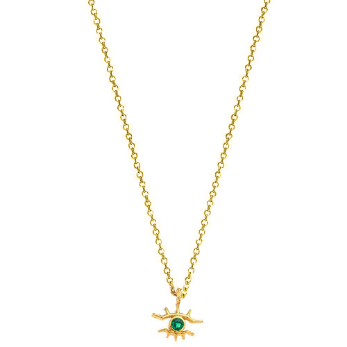 Επιχρυσωμένο ασημένιο κολιέ μάτι 925