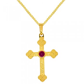 Ασημένιο επιχρυσωμένο κολιέ 925 με βυζαντινό σταυρό