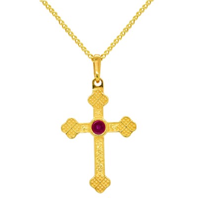 Ασημένιο επιχρυσωμένο κολιέ 925 με βυζαντινό σταυρό