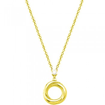 Ασημένιο επιχρυσωμένο κολιέ κύκλος 925