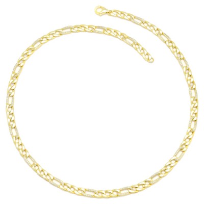 Ασημένια επιχρυσωμένη γυναικεία αλυσίδα κολιέ 925 με ζιργκόν