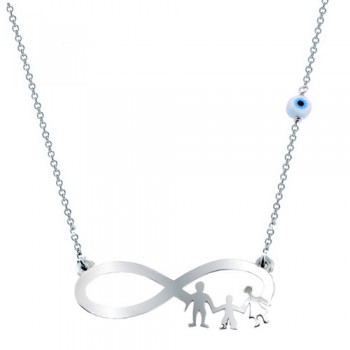Ασημένιο κολιέ άπειρο οικογένεια 925