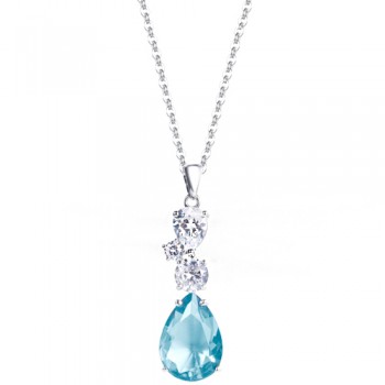 Ασημένιο κολιέ σταγόνα 925 με ζιργκόν