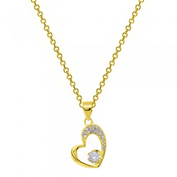 Επιχρυσωμένο ασημένιο κολιέ καρδιά 925