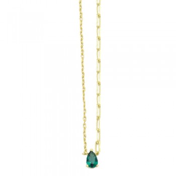 Ασημένιο επιχρυσωμένο κολιέ σταγόνα 925