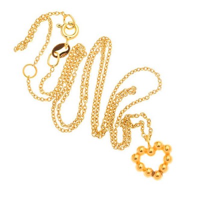 Ασημένιο επιχρυσωμένο κολιέ καρδιά 925