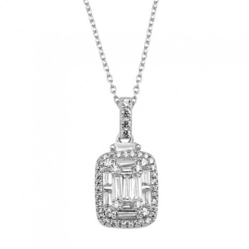 Ασημένιο κολιέ 925 με ζιργκόν