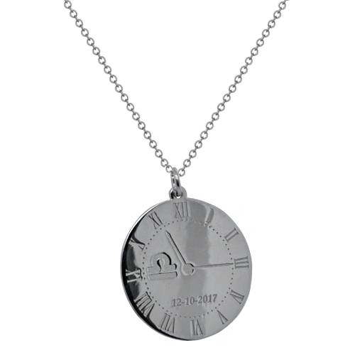 Ασημένιο κολιέ 925 με στοιχεία γέννησης