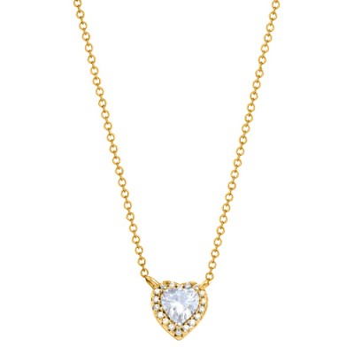 Ασημένιο επιχρυσωμένο κολιέ καρδιά 925 με ζιργκόν