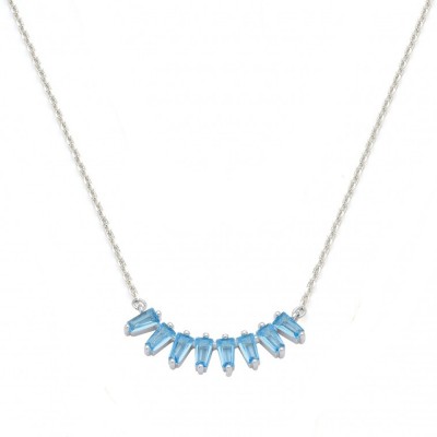 Ασημένιο κολιέ μπάρα 925 με ζιργκόν