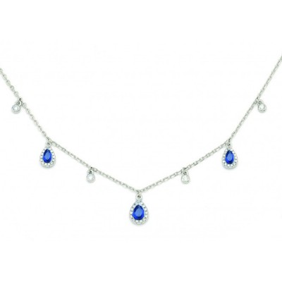 Ασημένιο κολιέ σταγόνες 925 με ζιργκόν