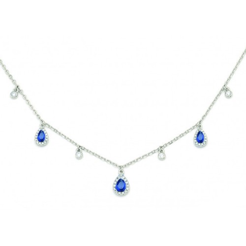 Ασημένιο κολιέ σταγόνες 925 με ζιργκόν