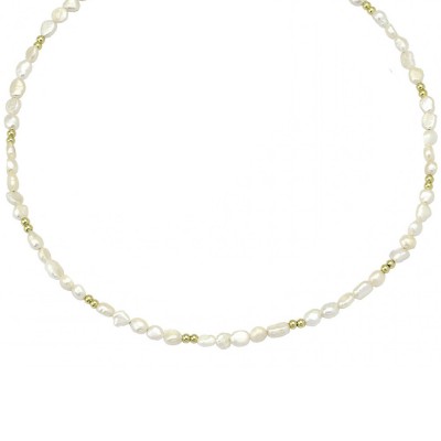 Ασημένιο επιχρυσωμένο κολιέ 925 με πέρλες