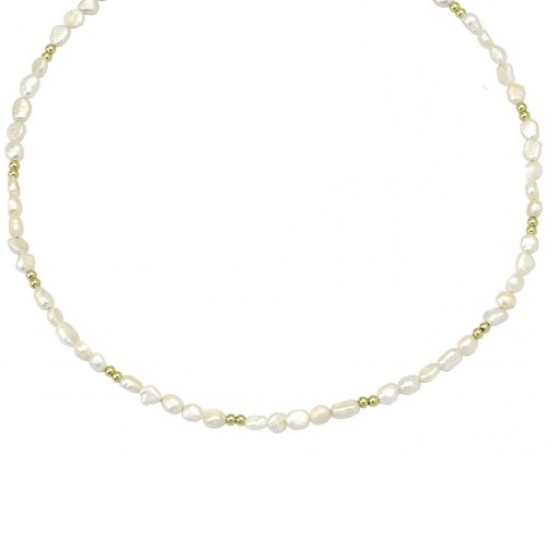 Ασημένιο επιχρυσωμένο κολιέ 925 με πέρλες