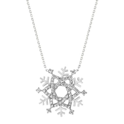 Ασημένιο κολιέ νιφάδα χιονιού 925