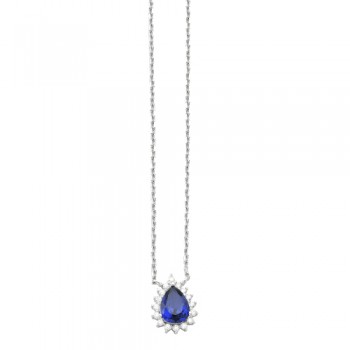 Ασημένιο κολιέ σταγόνα 925 με ζιργκόν