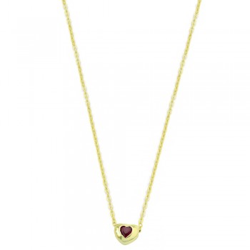 Ασημένιο επιχρυσωμένο κολιέ καρδιά 925 με ζιργκόν