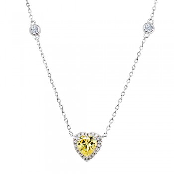 Ασημένιο κολιέ καρδιά 925 με ζιργκόν