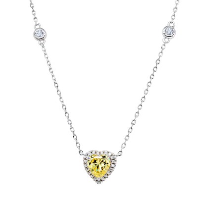 Ασημένιο κολιέ καρδιά 925 με ζιργκόν