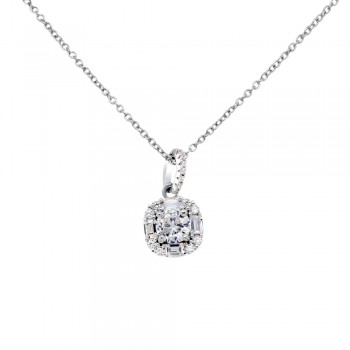 Ασημένιο κολιέ ροζέτα 925 με ζιργκόν