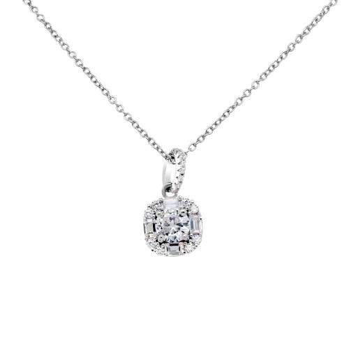 Ασημένιο κολιέ ροζέτα 925 με ζιργκόν