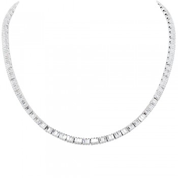 Ασημένιο κολιέ ριβιέρα 925 με ζιργκόν
