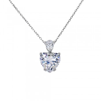 Ασημένιο κολιέ καρδιά 925 με ζιργκόν