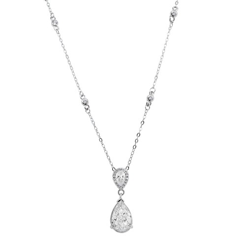 Ασημένιο κολιέ σταγόνα 925 με ζιργκόν