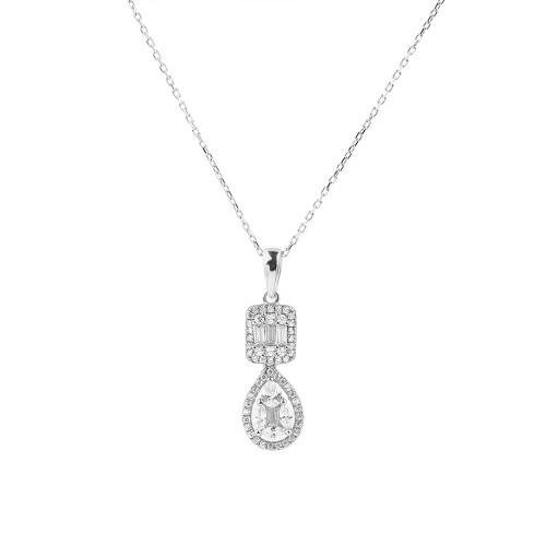 Ασημένιο κολιέ σταγόνα 925 με ζιργκόν