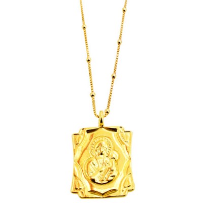 Ασημένιο επιχρυσωμένο κολιέ φυλαχτό 925