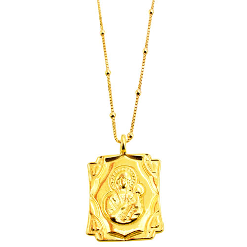 Ασημένιο επιχρυσωμένο κολιέ φυλαχτό 925