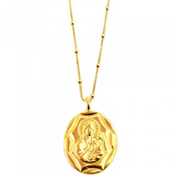 Ασημένιο επιχρυσωμένο κολιέ φυλαχτό 925