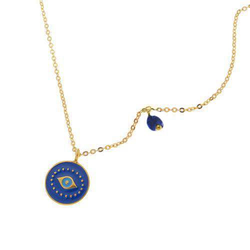 Κολιέ μάτι ασημένιο επιχρυσωμένο 925