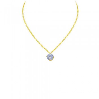 Ασημένιο επιχρυσωμένο κολιέ 925 με ζιργκόν