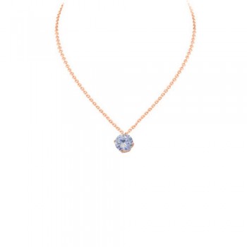 Ασημένιο κολιέ 925 σε ροζ χρώμα με ζιργκόν