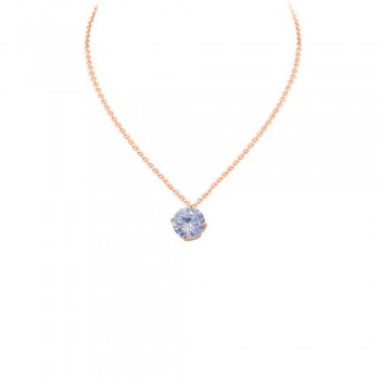 Ασημένιο κολιέ 925 σε ροζ χρώμα με ζιργκόν