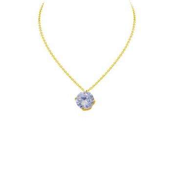 Ασημένιο επιχρυσωμένο κολιέ 925 με ζιργκόν