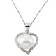 Ασημένιο κολιέ καρδιά 925 με πέρλα