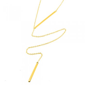 Ασημένιο επιχρυσωμένο κολιέ μπάρα 925