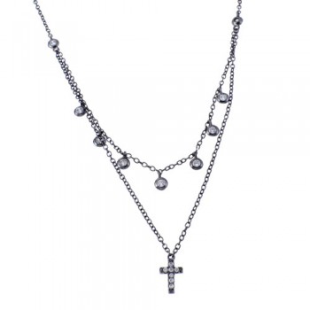 Ασημένιο κολιέ choker 925 με μαύρο επιπλατίνωμα