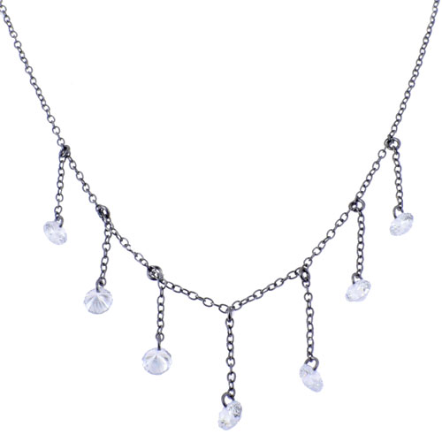 Ασημένιο κολιέ choker 925 με μαύρο επιπλατίνωμα