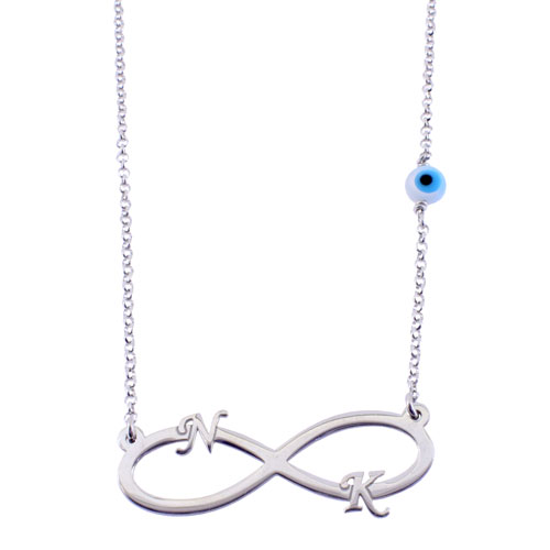 Ασημένιο κολιέ άπειρο-μονογράμματα 925