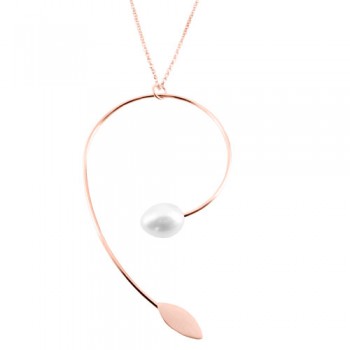 Ασημένιο χειροποίητο κολιέ 925 σε ροζ χρώμα