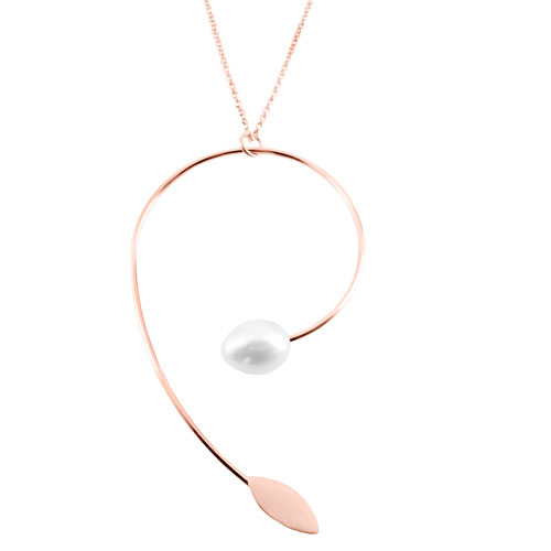 Ασημένιο χειροποίητο κολιέ 925 σε ροζ χρώμα