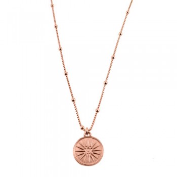 Ασημένιο κολιέ διπλής όψης 925 σε ροζ χρώμα