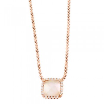 Ασημένιο κολιέ 925 σε ροζ χρώμα