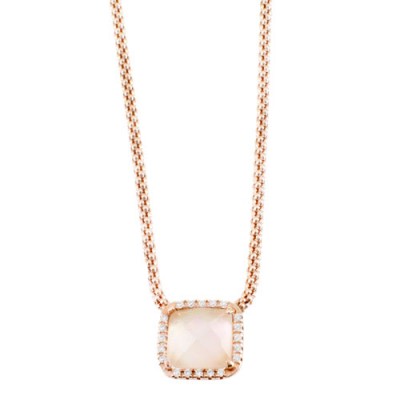 Ασημένιο κολιέ 925 σε ροζ χρώμα