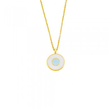 Ασημένιο επιχρυσωμένο κολιέ μάτι 925